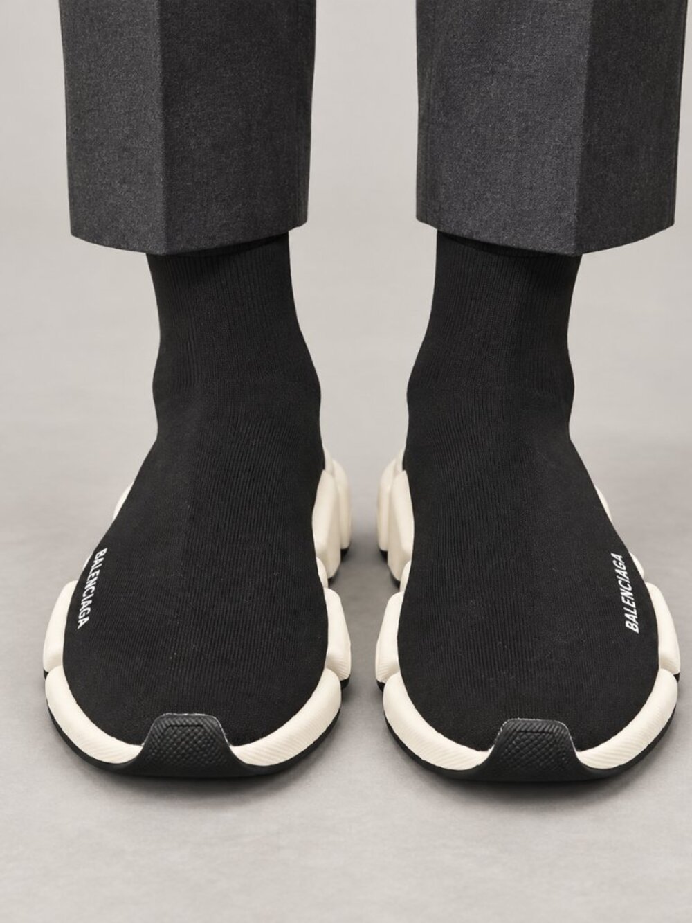 Balenciaga Black and White Women's Sock Sneakers